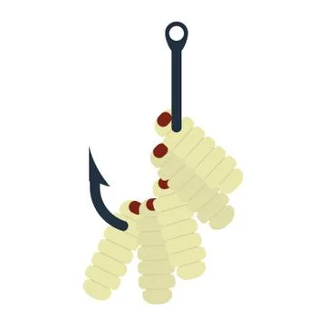 Icon of worm on hook Stock Illustration