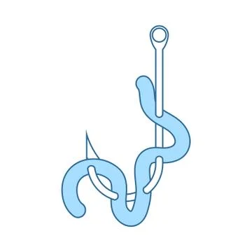 Icon Of Worm On Hook Stock Illustration