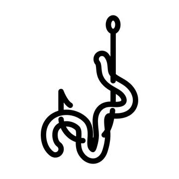 Icon Of Worm On Hook Stock Illustration