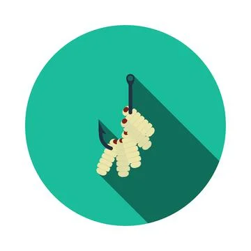 Icon Of Worm On Hook Stock Illustration
