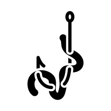 Icon Of Worm On Hook Stock Illustration