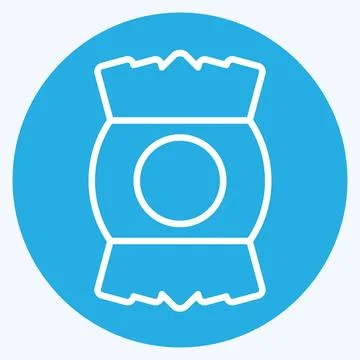 Icon Wraping. related to Plastic Product symbol. blue eyes style. design ed.. Stock Illustration