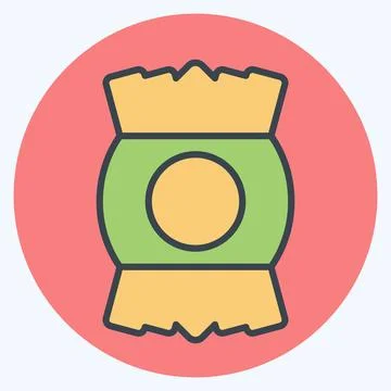 Icon Wraping. related to Plastic Product symbol. color mate style. design e.. Stock Illustration