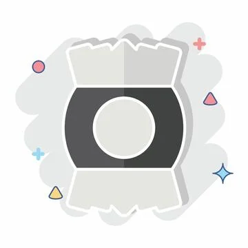 Icon Wraping. related to Plastic Product symbol. comic style. design editable Stock Illustration