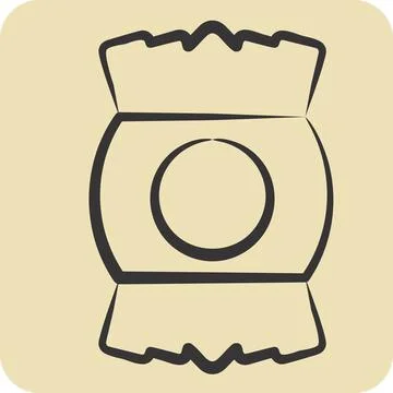 Icon Wraping. related to Plastic Product symbol. hand drawn style. design e.. Stock Illustration