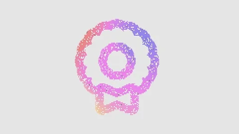 Icon wreath is made up of LED square shapes that shimmer and flicker. There are Stock Footage 301441716