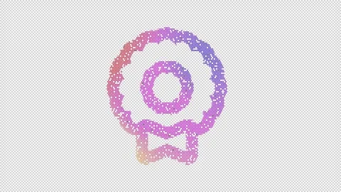 Icon wreath is made up of LED square shapes that shimmer and flicker. There are Stock Footage 301443359