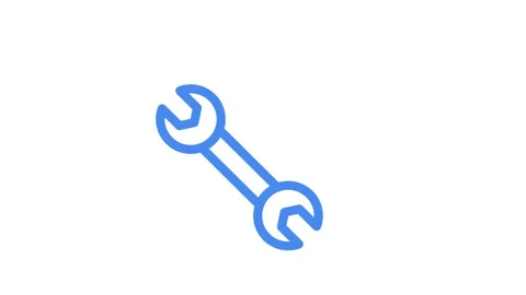 Icon of a wrench and screwdriver, representing mechanical tools. 動画素材 334918581