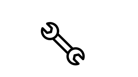 Icon of a wrench and screwdriver, representing mechanical tools. 動画素材 334918937