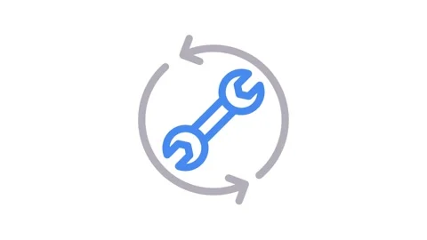 Icon of a wrench within a circle, indicating tools or engineering themes. Stock Footage 334778260