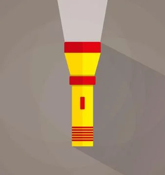 Icon of yellow flashlight 스톡 일러스트