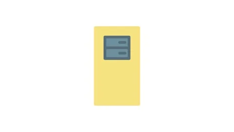 Icon of a yellow MP3 player, showcasing a minimalist design with a prominen.. Stock Footage 332849774