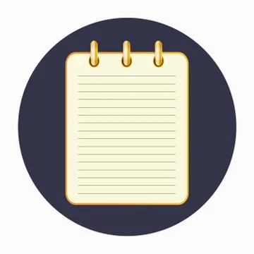 Icon of the yellow notepad on the rings Stock Illustration