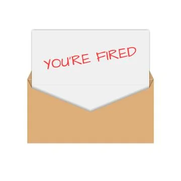 Icon you are fired, vector illustration. Ilustración de archivo