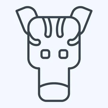 Icon Zebra. related to Animals symbol. line style. design editable Illustrazione stock