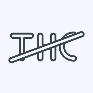 Icon Zero THC. related to CBD Oil symbol. simple design editable. simple il.. Stock Illustration