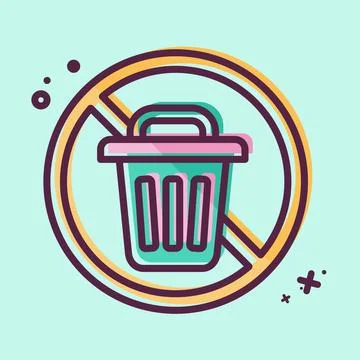 Icon Zero Waste. related to Waste symbol. MBE style. design editable イラスト素材