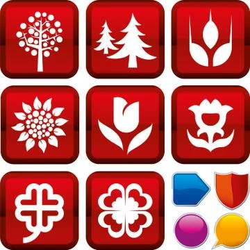 Icon_set_plants Stock Illustration