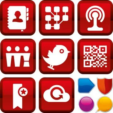 Icon_set_social_media Stock Illustration