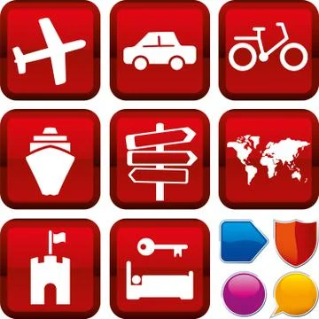 Icon_set_travel_one Stock Illustration