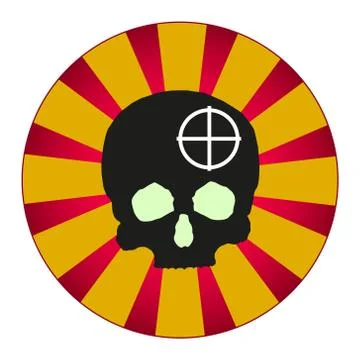 Icona skull target Stock Illustration