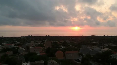 Iconic aerial scenery over the old historical town of Areopoli Lakonia, Greec Stock Footage 152496500