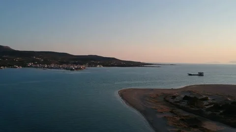 Iconic aerial view over Pounda beach at the famous Submerged ancient city of  库存影片 161176340