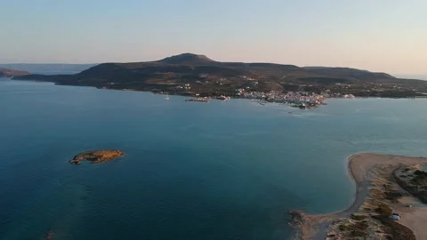 Iconic aerial view over Pounda beach at the famous Submerged ancient city of  Stock Footage 161178736