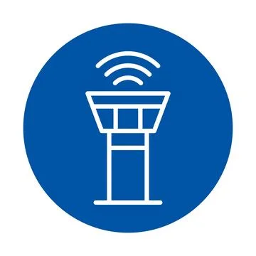 Iconic Air Traffic Control Tower Symbol for Aviation Safety and Navigation Stock Illustration