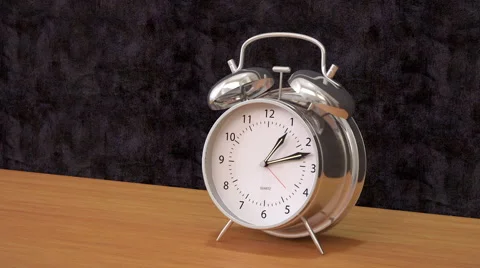 Iconic alarm clock time lapse moving hands Stock Footage 61087058