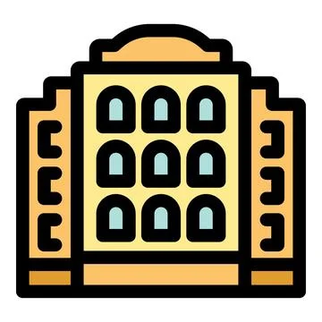 Iconic architectural building with arched windows Ilustración de archivo