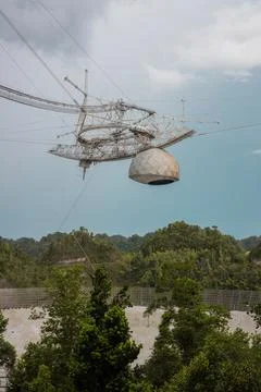 Iconic Arecibo Observatory before it collapse in Puerto Rico Stock Photos