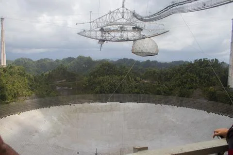 Iconic Arecibo Observatory before it collapse in Puerto Rico Stock Photos