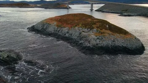 Iconic Atlantic Ocean Road and Storseisundet Bridge in Norway Footage Stock Footage 315741685