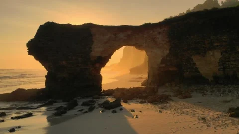 Iconic beach in Sumba Stock Footage 302958772