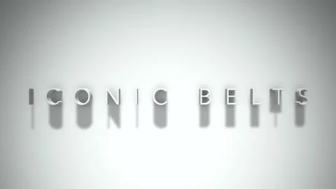 Iconic belts 3D title animation with shadows on a white background Stock Footage 298002306