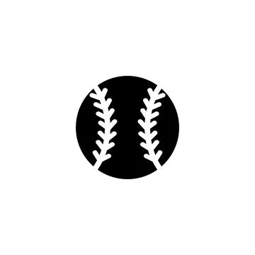 Iconic black and white vector illustration of a baseball ball Stock Illustration