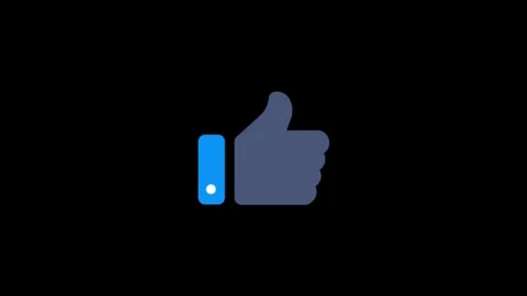 Iconic Blue Like Sign on Dark Background Symbolizing Online Approval and So.. Video stock 341917720
