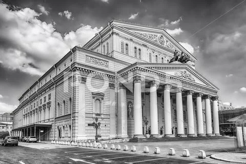 The iconic Bolshoi Theatre, sightseeing and landmark in Moscow, Russia Stock Photos