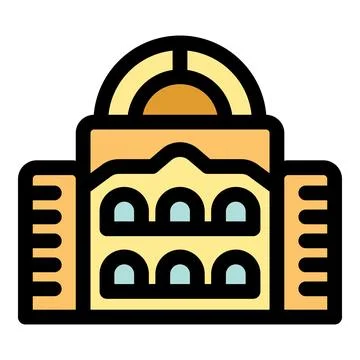 Iconic building with dome and arched windows design Ilustración de archivo