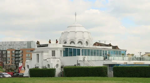 Iconic building at southampton docks Stock Footage 46073014
