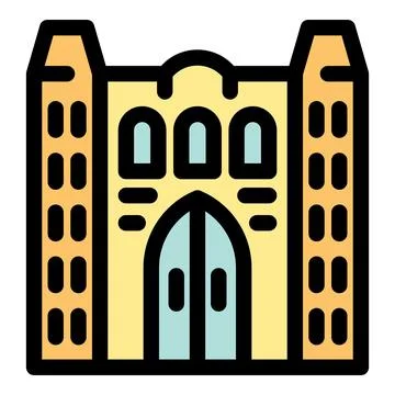 Iconic castle building with symmetrical design Ilustración de archivo