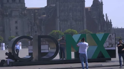 Iconic CDMX Sign In Plaza De La Constitucion, Mexico City Stock Footage 154670357