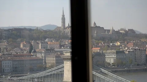 Iconic Chain Bridge Of Budapest Stock Footage 106424937