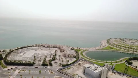 Iconic Circular Park Overlooking the  Sea Stock Footage 337765635