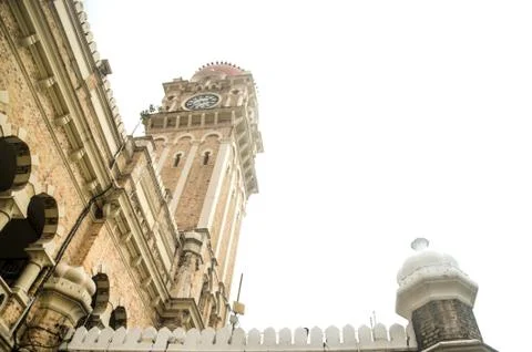 The iconic clock tower of Sultan Abdul Samad building at Dataran Merdeka Stock Photos