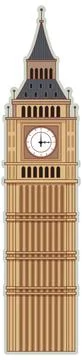 Iconic Clock Tower Vector Illustration 스톡 일러스트