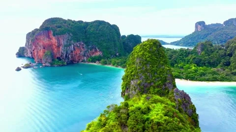 Iconic Coastal Rock Formations and Crystal Waters Stock Footage 310856439