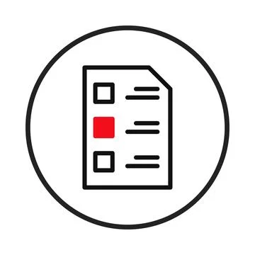 Iconic document checklist with marked priority, visually indicating selecti.. 库存插图