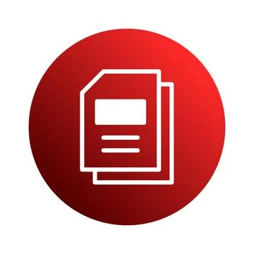 Iconic documents symbol representing important files within a round red gra.. Stock Illustration
